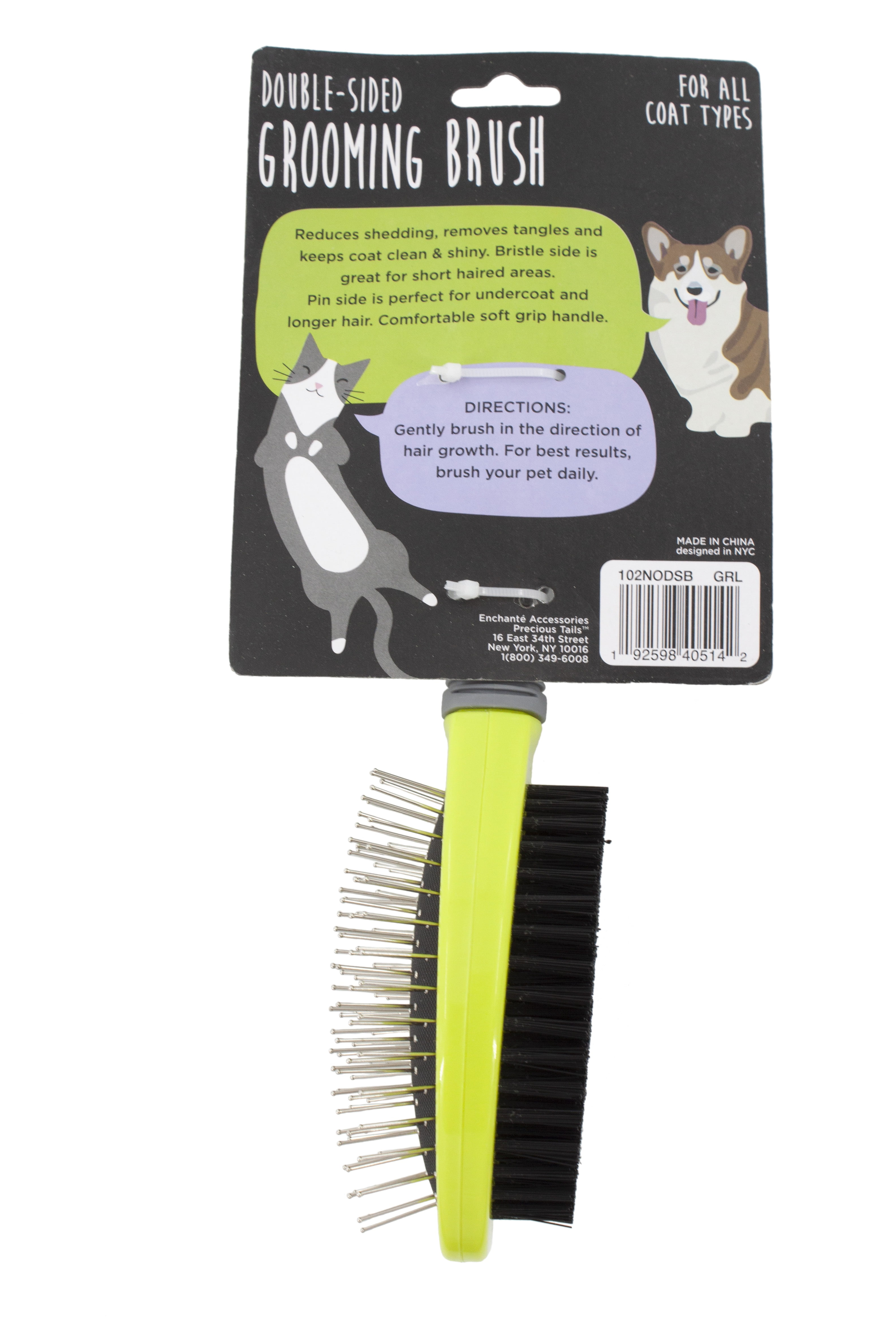 Precious Tails Advanced 2-in-1 Pet Grooming Brush for Dogs & Cats - Dual-Action Fur & Coat Care Tool for Optimal Health and Shine