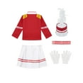 thumbnail image 2 of ALVIVI Unisex Girls Boys Marching Band Costume Uniform Sets Jacket Pants Mini Skirt Gloves Hat Outfit Red B 11-12, 2 of 7