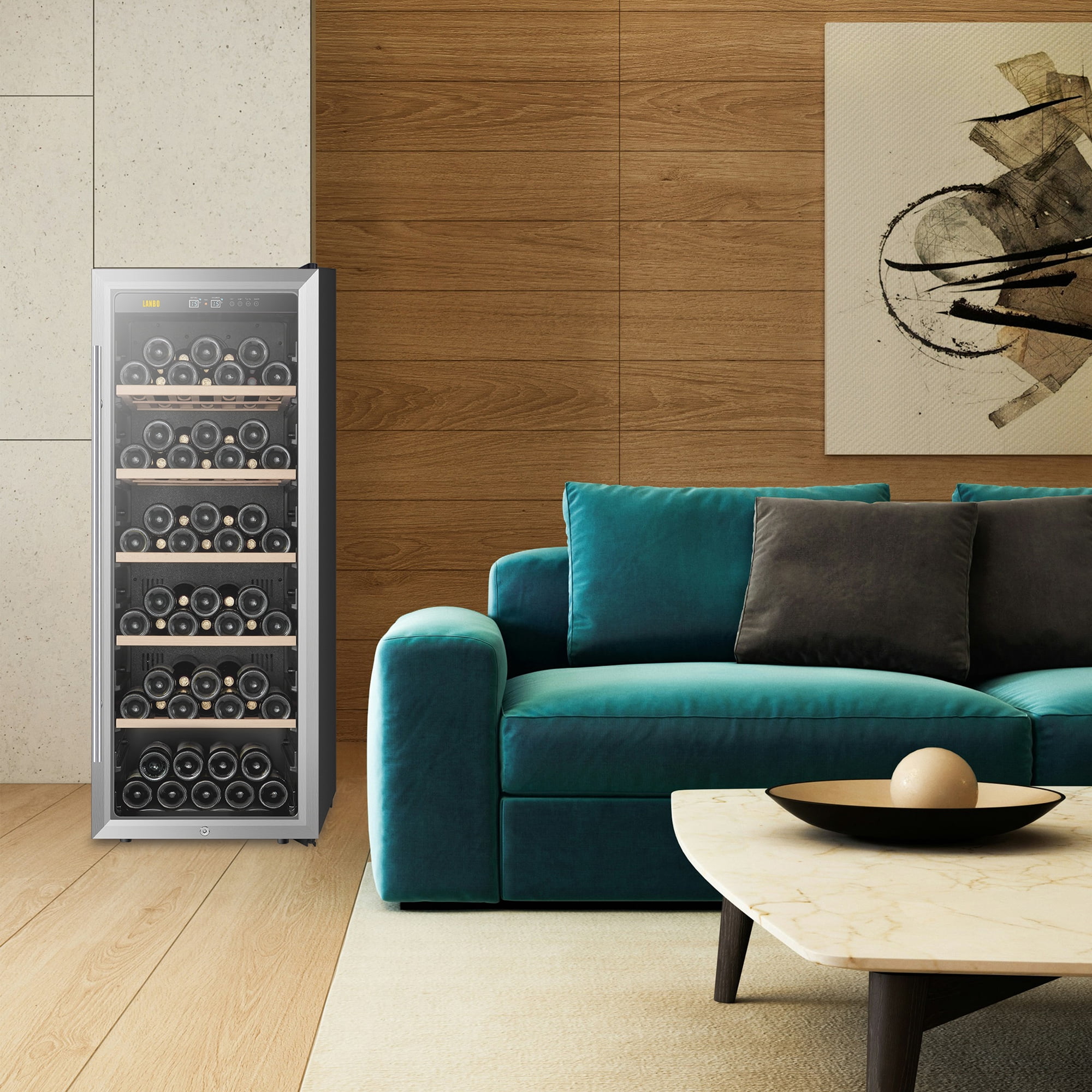 Lanbo 20 inch 69 Bottle Freestanding Single Zone Wine Cooler