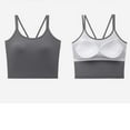 thumbnail image 4 of Padded Camisole for Women Seamless Tank Top Adjustable Spaghetti Strap Crop Top Bralette Soft Stretch Undershirt, 4 of 8