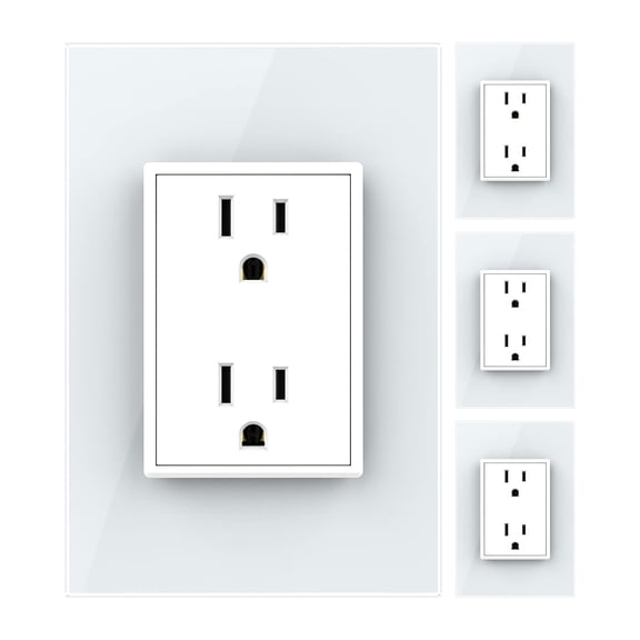 Enchufes eléctricos LIVOLO, receptáculo dúplex vertical, 15 A (paquete de 4)