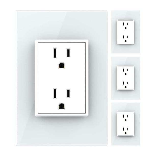 Enchufes eléctricos LIVOLO, receptáculo dúplex vertical, 15 A (paquete de 4)