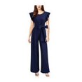 thumbnail image 1 of Women Jumpsuit Wide Leg High Waist Pants Ruffled Solid Color Sleeves Romper, Navy Blue, M, 1 of 1