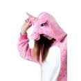 thumbnail image 4 of Women's Plush Animal Onesie Pajama, Pink Star Unicorn, ML, 4 of 5