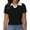 Black and white, variant on Women's Summer Short Sleeve Shirt V-Neck Collar Pullover Tops Lightweight Knit Polo Shirt