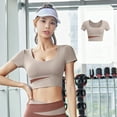 thumbnail image 6 of FLMEI Short Sleeve Croptops for Women Tummy Cross Running Yoga Shirts Womens Workout Fits Snugly Tank Tops S-XXL, 6 of 9