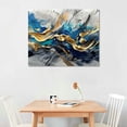 thumbnail image 3 of Nawypu  Blue Abstract Wall Art - Navy Blue and Gold Graffiti Painting on Canvas for Living Room, Geometric Lines Print Picture Artwork for Home Décor…, 3 of 5