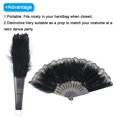 thumbnail image 4 of Uxcell Feather Hand Fan Black Vintage Folding Fan  Feather Fan Handheld for Dancing Decoration, 4 of 6