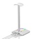 thumbnail image 3 of Headphone Stand, Rgb White Headphone Holder with 3-Port USB Hub Gamer Headset Stand with Backlit Surround Sound, 3 of 5