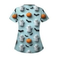 thumbnail image 3 of Cartoon Scrub Tops, Classic Fit V-Neck Short Sleeve Top Anti-Wrinkle Workwear Medical Tops Women Plus Size Fun Printed Scrubs Soft Knit Nurse Uniform Shirts Professionals Blue S, 3 of 4