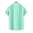 thumbnail image 7 of ZVAVZ Mens Cuban Collar Shirts Summer Guayabera Button Down Shirt Short Sleeve Oversized Vacation Tops Summer Lightweight Resort Wear Mint Green L, 7 of 7