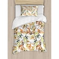 thumbnail image 3 of Asian Duvet Cover Set Queen Size, Watercolored Ethnic Bamboos Brush Paint with East Chinese Folk Art Style Boho Print, Decorative 3 Piece Bedding Set with 2 Pillow Shams, Multicolor, by Ambesonne, 3 of 3