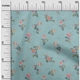 thumbnail image 1 of oneOone Georgette Viscose Dusty Teal Blue Fabric Leaves & Floral Artistic Diy Clothing Quilting Fabric Print Fabric By Yard 42 Inch Wide, 1 of 4