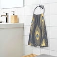 thumbnail image 3 of Yayeee 2 Pack Hand Towels for Bathroom 100% Cotton 16" x 28" Soft Absorbent Kitchen Towel, Peacock Feathers Pattern, 3 of 7