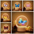 thumbnail image 2 of 1 lámpara 3D de mariposa caliente para decoración de dormitorio infantil, iluminación interior, regalos, 2 of 5
