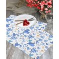 thumbnail image 3 of Valentines Placemats Blue Love Heart Valentines Day Place Mats for Dining Room Balloon Stripe Spot Romantic Washable Table Mats for Kitchen Dining Decorations Set of 4, 3 of 6