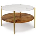 thumbnail image 4 of Wagner Solid Mango Marble 30"WD 1 Coffee Table with 18"WD 2 End Tables in Multi, 4 of 9