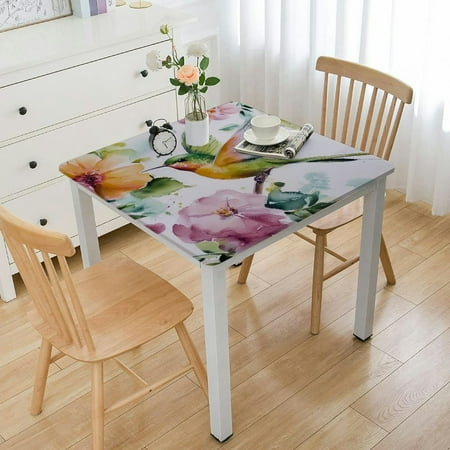 

ONETECH Flowers Tablecloth Waterproof Spring Summer Watercolor Floral Birds Tablecloth Rectangle Indoor Outdoor Table Cloth Stain Resistant Table Covers for Kitchen Picnic Party 40 *40