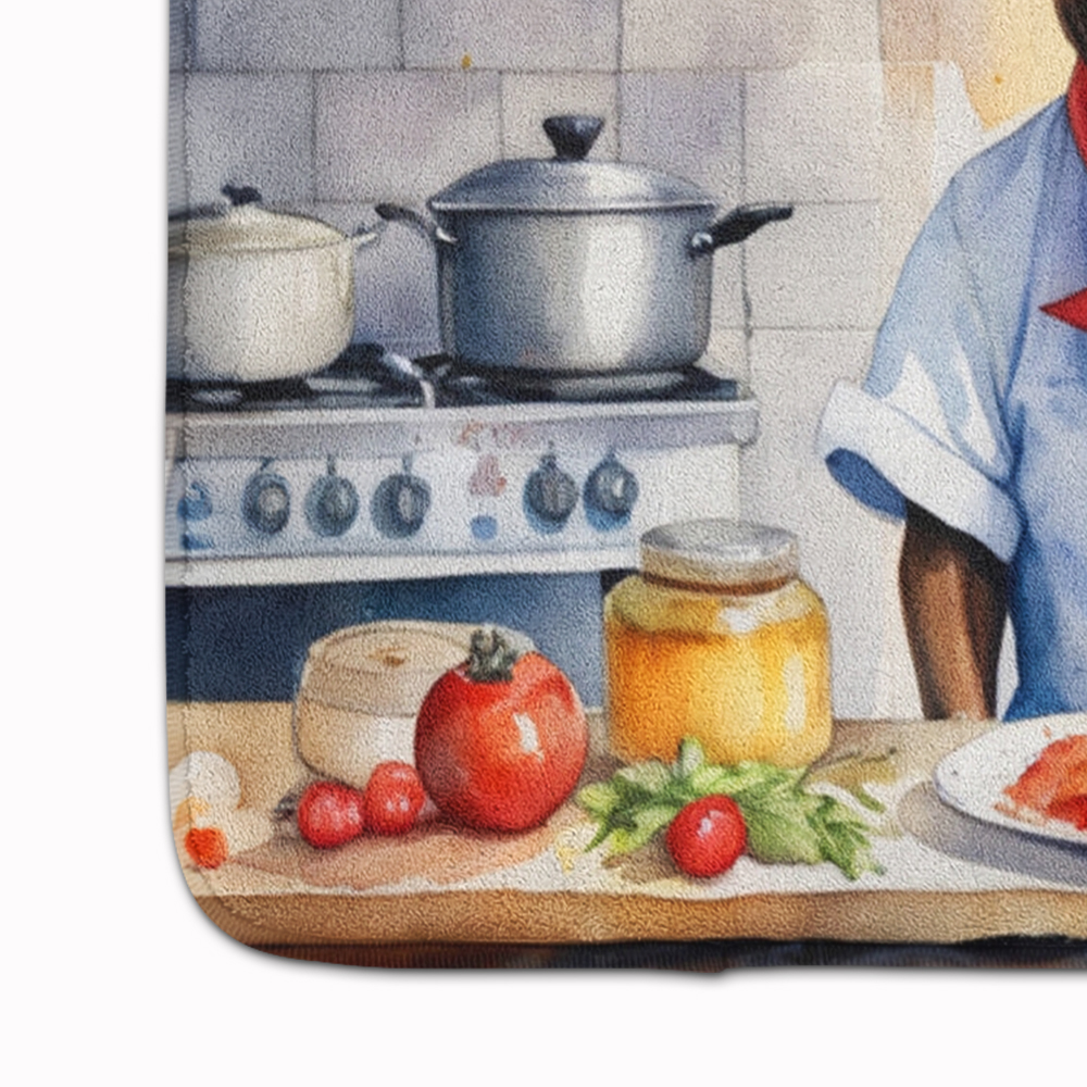 Staffordshire Bull Terrier The Chef Memory Foam Kitchen Mat 27 in x 19 in