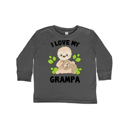 

Inktastic Cute Sloth I Love My Grampa with Green Leaves Gift Toddler Boy or Toddler Girl Long Sleeve T-Shirt