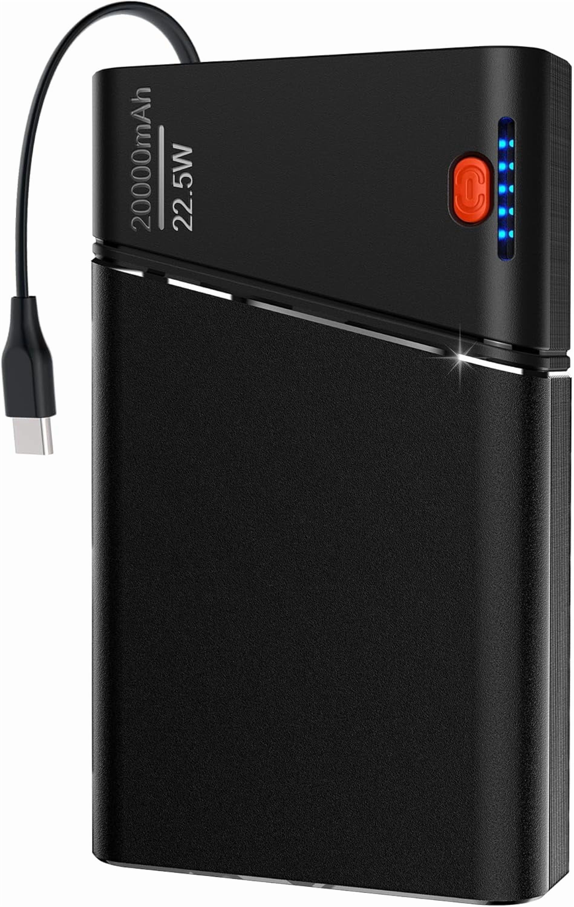 RGHJAR-Portable Charger Power Bank, 20000mAh 22.5W PD Fast Charging Powerbank with Built-in USB C Cable, External Phone Battery Pack for iPhone 17/16/15 Samsung S24 Android etc