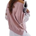 thumbnail image 3 of Sonducket Sudadera con capucha para mujer Perspectiva de encaje Top de manga larga Casual Cuello Sudadera suelta para niña, Negro, XL Prendas para la parte del cuerpo Rosado METRO, 3 of 6