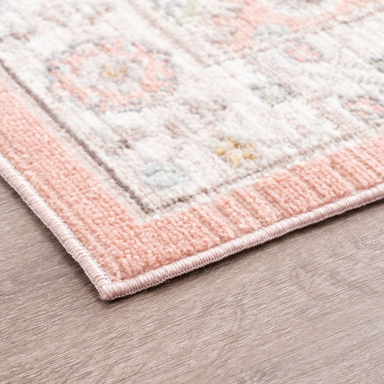 Crestwood Traditional Oriental 2x3 Salmon and Aqua Polyester