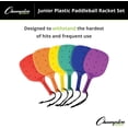 thumbnail image 3 of Champion Sports 14-inch Junior Plastic Paddleball Racket Set of 6 - Assorted Colors, 3 of 5