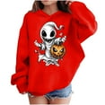 thumbnail image 2 of bbymog Halloween Girls Hoodies Size 10-12 Boys Fashion Funny Skull Long Sleeve Pullover Tops Sweatshirts Fall Winter Boys Hoodie Red C 11 Years, 2 of 10
