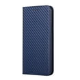 thumbnail image 3 of SaniMore for Samsung Galaxy S24 Wallet Case, Wrist Strap Magnetic Clasp, Card Slots Carbon Fibre Skin Shockproof TPU Anti-drop Anti-scractch Stand Business Full Body Protective Shell, Blue, 3 of 10