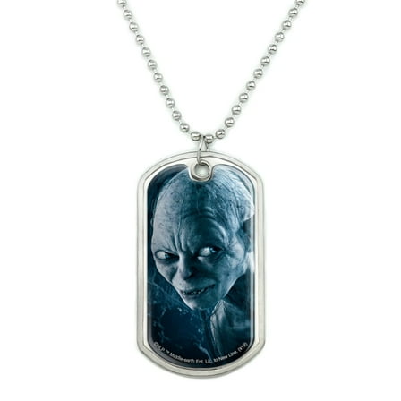 The Lord of the Rings Gollum Character Military Dog Tag Pendant Necklace with Chain