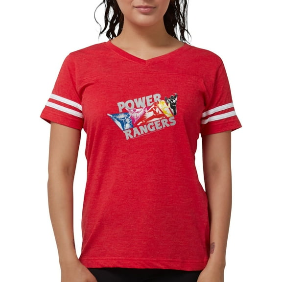 CafePress - Power Rangers Hero Poses Women's Football T Shirt - Womens Football Shirt