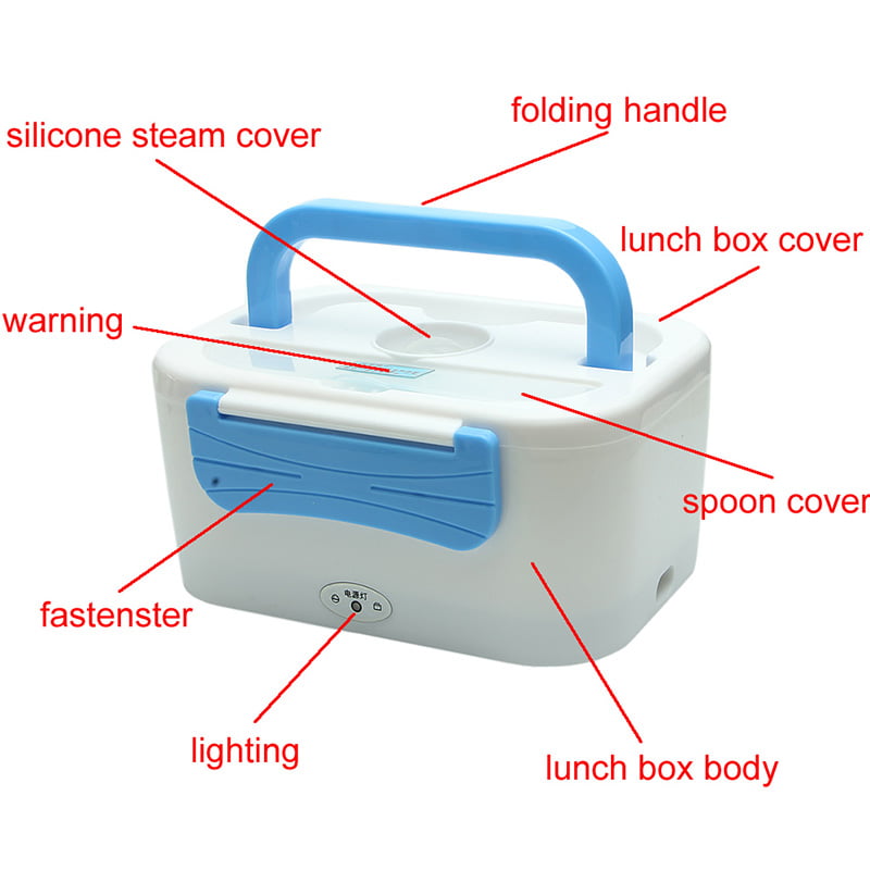 Portable Electric Heating Lunch Box Food Warmer Storage Box Kit with  Removable Container 