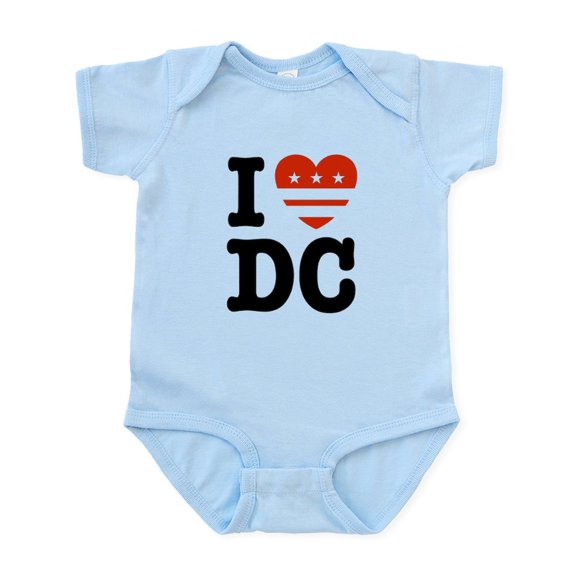 CafePress - I Love DC Infant Bodysuit - Baby Light Bodysuit, Size Newborn - 24 Months