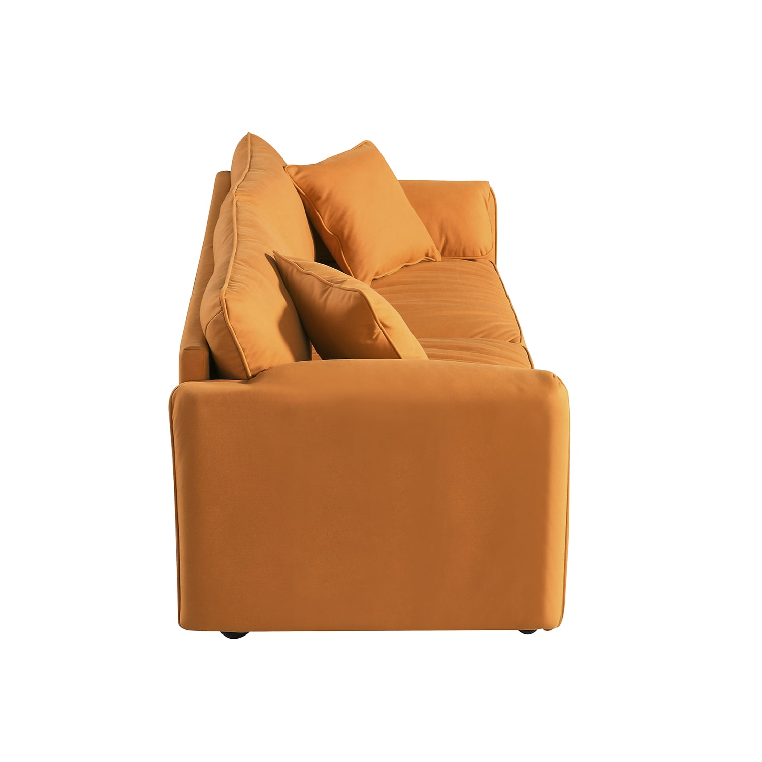 Kadyn Modern Upholstered Loveseat for Home, Sectional Sofa for Apartment Dorm, 2 Seater Living Room Sofa, Orange