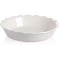 thumbnail image 1 of SWEEJAR Ceramic Pie Pan for Baking, 10 Inches Round Baking Dish for Dinner, Non-Stick Pie Plate with Soft Wave Edge for Apple Pie, Pumpkin Pie, Pot Pies (White), 1 of 6