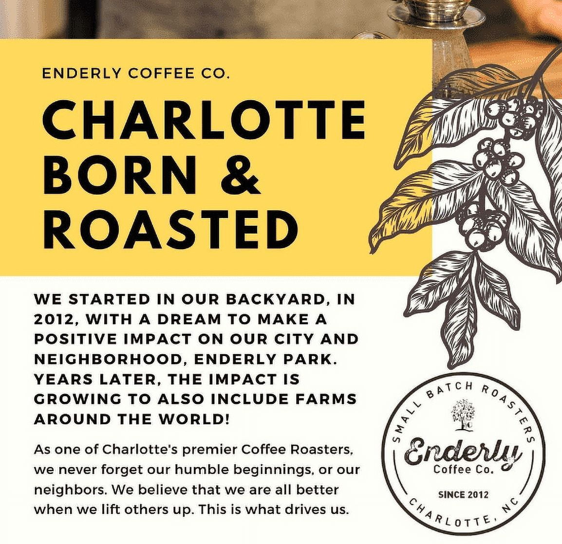 Local Enderly Coffee Company Colombia Single Origin, Medium Roast, Whole Bean, 9oz