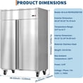 thumbnail image 6 of IdealHouse Commercial Refrigerator Reach-In 48" W Double Solid Door Stainless Steel Commercial Refrigerator 36 Cu.Ft Fan Cooling for Restuarant, Bar, Shop, Etc, 6 of 6