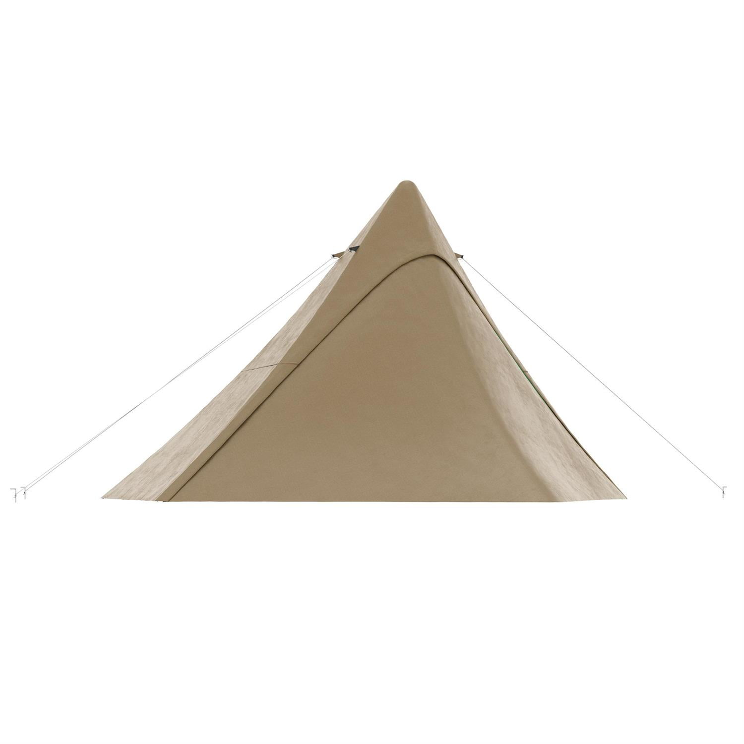 Demifill 2-3 Person Waterproof Teepee Camping Tent - Brown, 15.4'x15.4'x8.5' Size, With Porch Area, Floor & Carry Bag for Outdoor Activities