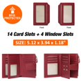 thumbnail image 2 of Petit Portefeuille pour Femmes en Cuir Véritable Blocage RFID Portefeuille à Deux Volets avec Porte-Cartes à Fermeture Éclair et Fenêtre d'Identification Rouge Foncé, 2 of 7