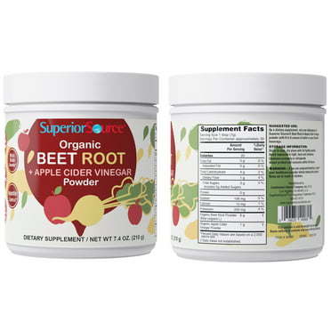 Superior Source Organic Beet Root   Organic Apple Cider Vinegar Powder, 30 Servings (7 g)