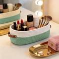 thumbnail image 5 of Woven Storage Basket | Toilet Paper Holder & Bathroom Organizer | Decorative Multicolor Polyester Basket for Countertops, Toilet Tanks, Living Room & Bedroom | 13x5.9x3.93 in, 5 of 6