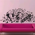 thumbnail image 3 of Bearachild Pegatina de pared de notas musicales, decoración de fondo, calcomanía de fondo DIY para interiores Decoración del hogar Negro 57X30cm, 3 of 6