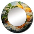 thumbnail image 2 of Designart "Twisting Orange Tropical" Fruits Rund Mirror For Wall Decor - Large Orange Round Print Mirror - Round Traditional Mirror - Wall Mounted Round Large Mirror - 29" x 29", 2 of 6