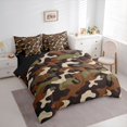 thumbnail image 3 of Feelyou Camouflage Camo Comforter Set 7pcs, Brown Abstract Ombre Queen Bedding Sets, 3 of 8