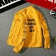 thumbnail image 3 of Chaqueta vaquera para hombre, estilo punk, con rayas, color amarillo, para otoño, talla L, de alta calidad, de diseñador y precio más bajo, informal, de tela Y2k, 3 of 5