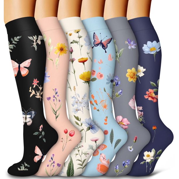 Calcetines de compresión Bluemaple, paquete de 6, con cobre, para uso médico y deportivo