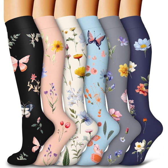 Calcetines de compresión Bluemaple, paquete de 6, con cobre, para uso médico y deportivo
