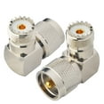 thumbnail image 1 of Conector UHF macho a hembra en ángulo recto, SO239 a PL259, conector UHF en forma de L, adaptador de cable coaxial de 90 grados, paquete de 2, 1 of 5