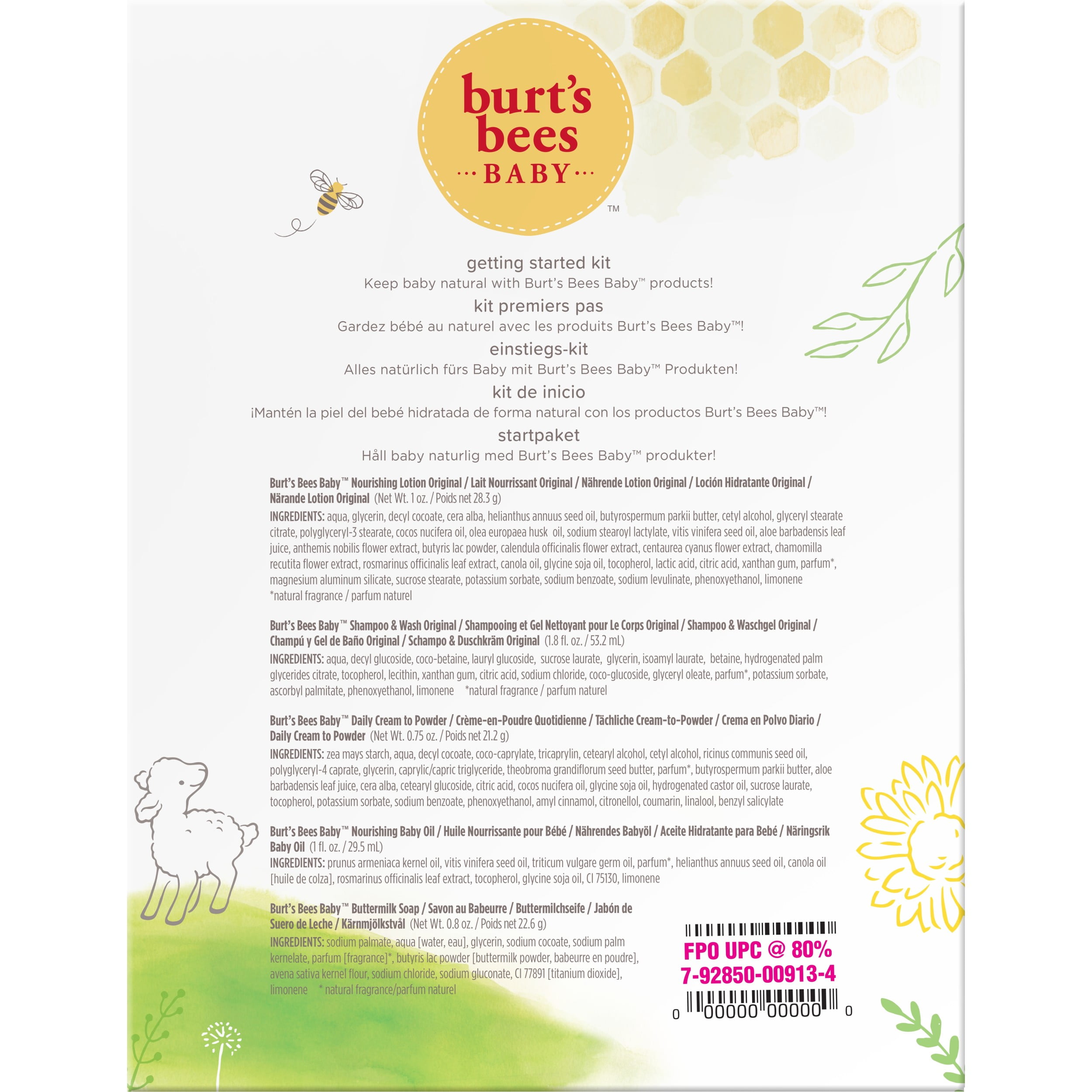 Burt's Bees Baby Getting Started Gift Set, 5 Trial Size Baby Skin Care Products Burt's Bees Baby Getting Started Gift Set, 5 Trial Size Baby Skin Care Products